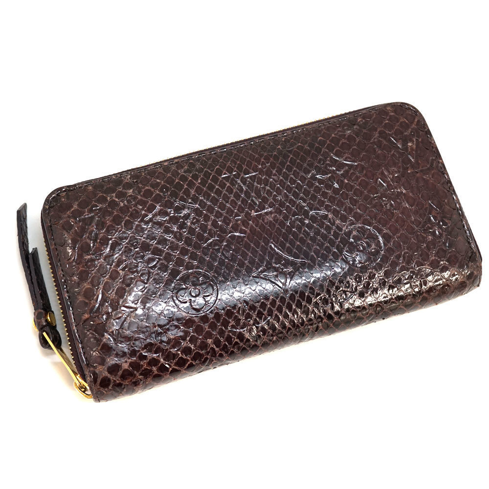 Louis Vuitton Snakeskin Python Purple Wallet Zipp… - image 1